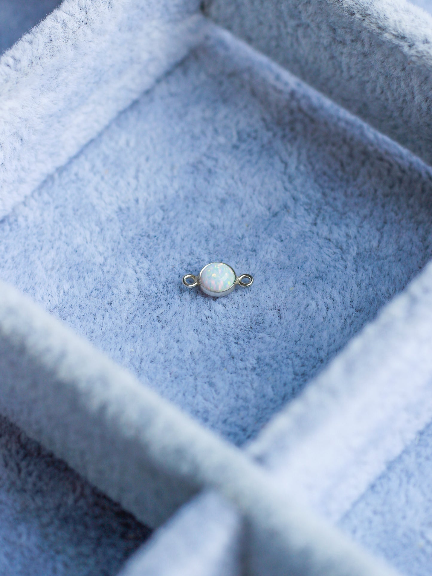 4mm Sterling Silver Opal Connector, CN270