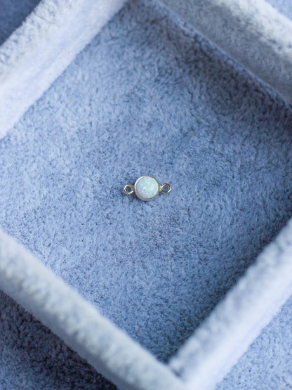 4mm Sterling Silver Opal Connector, CN270