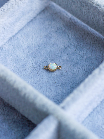 4mm Gold Filled Opal Connector, CN41