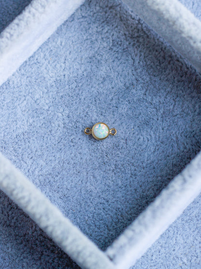 4mm Gold Filled Opal Connector, CN41