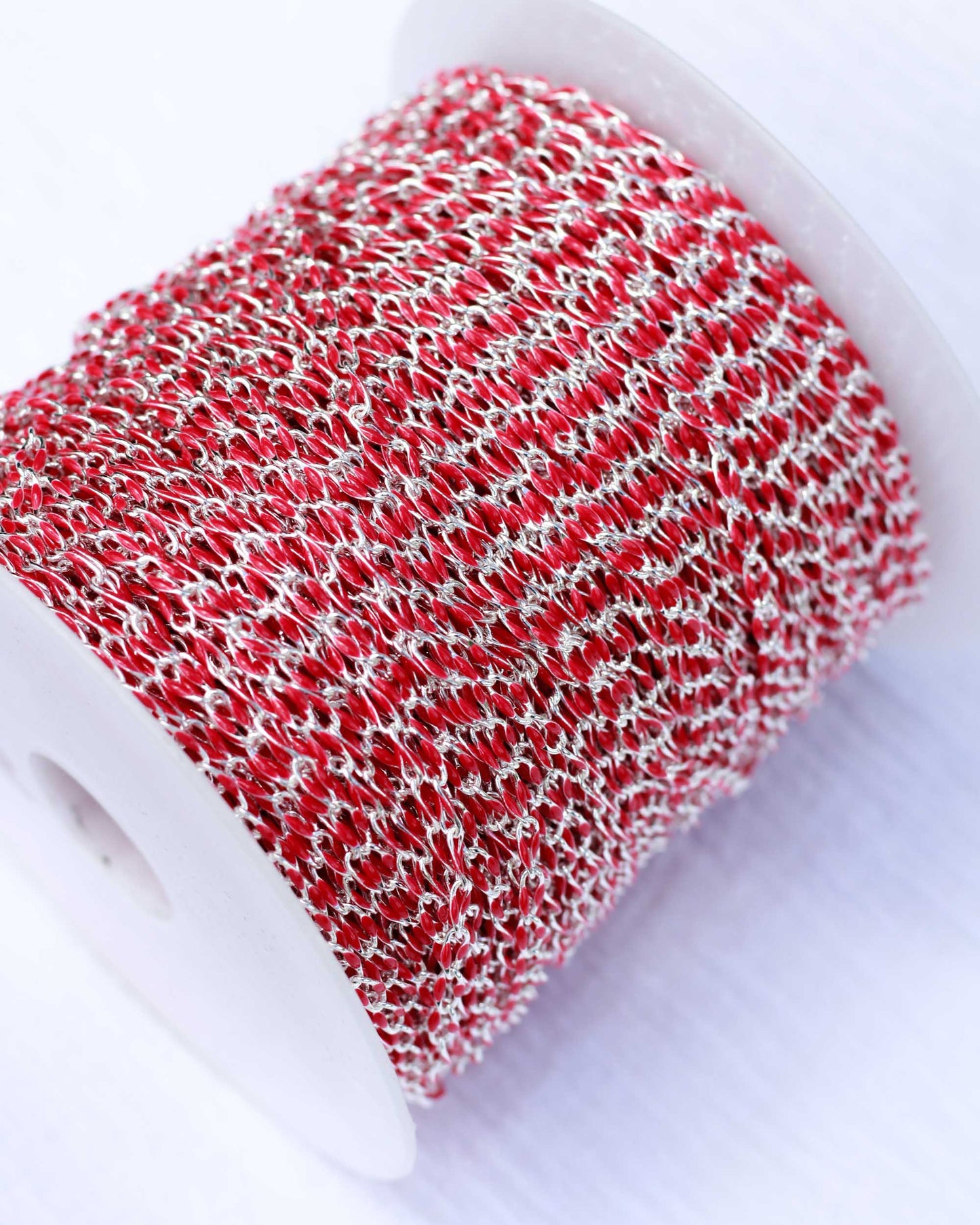 Cranberry Enamel Chain, SP121