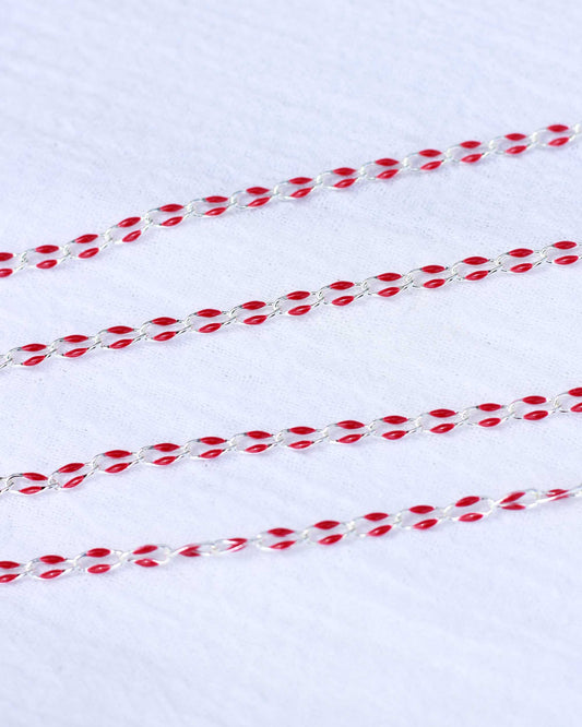 Cranberry Enamel Chain, SP121