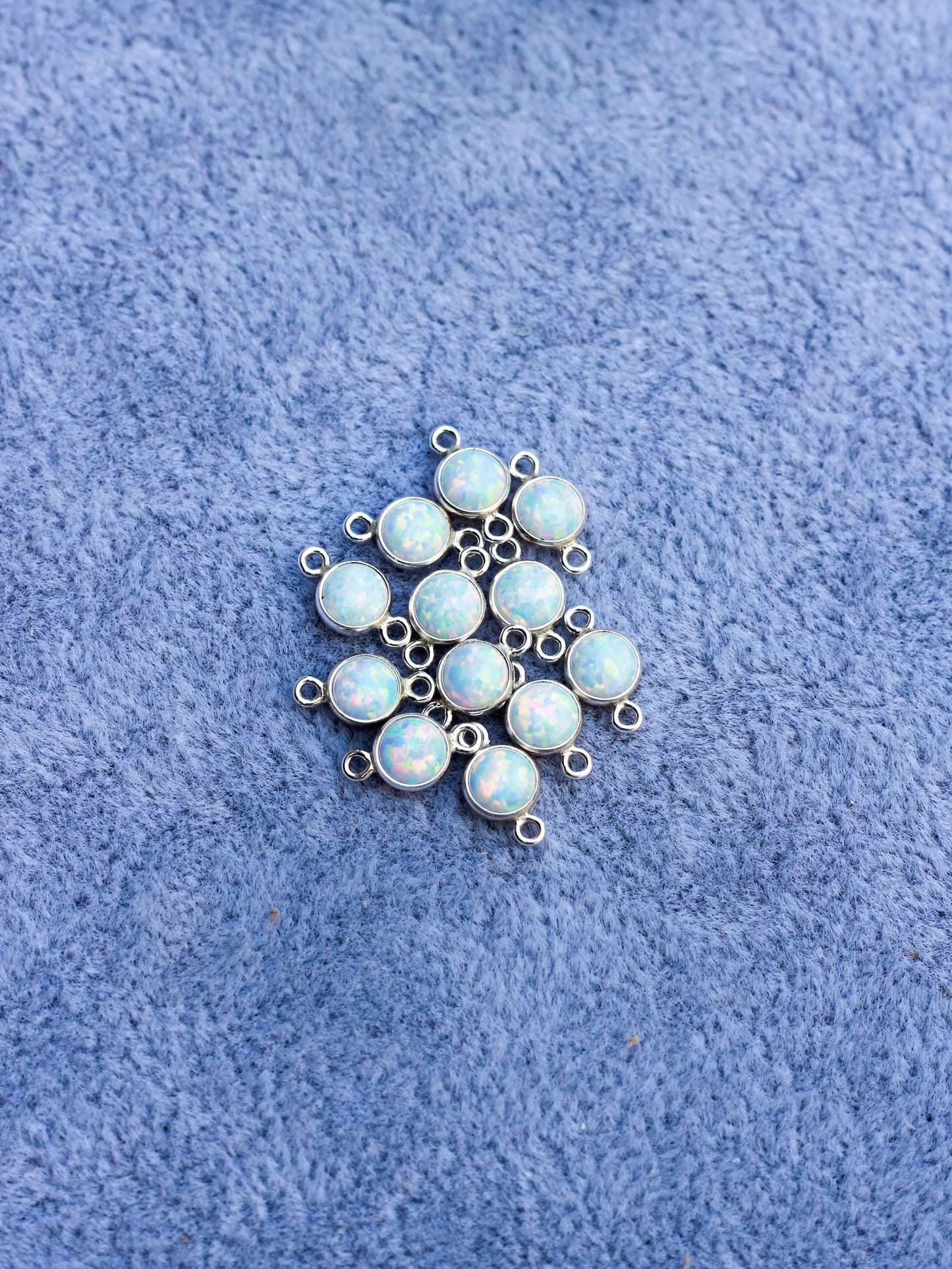 4mm Sterling Silver Opal Connector, CN270