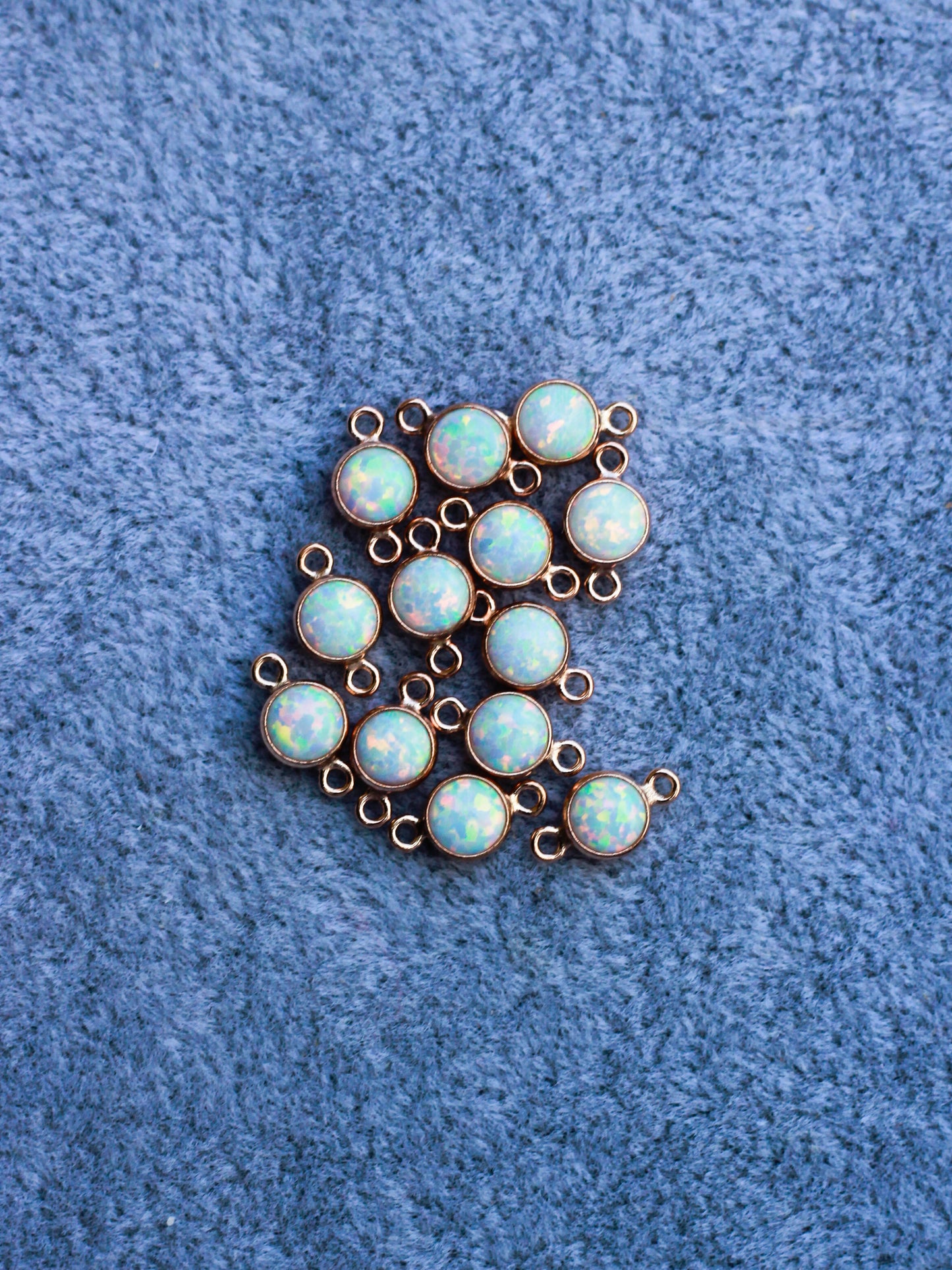 4mm Rose Gold Filled Opal Connector, CN271