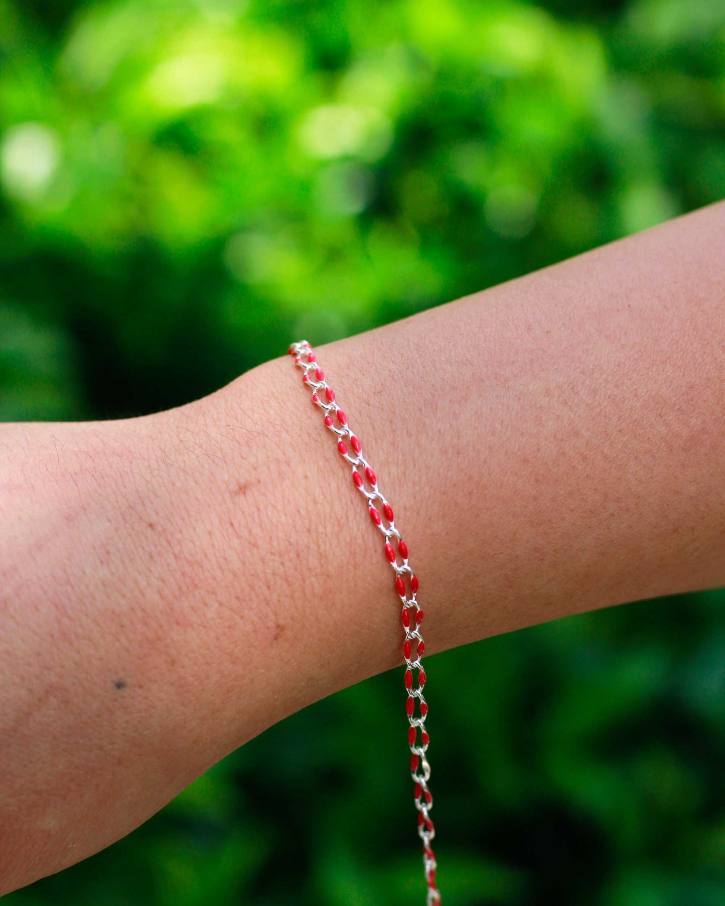 Cranberry Enamel Chain, SP121