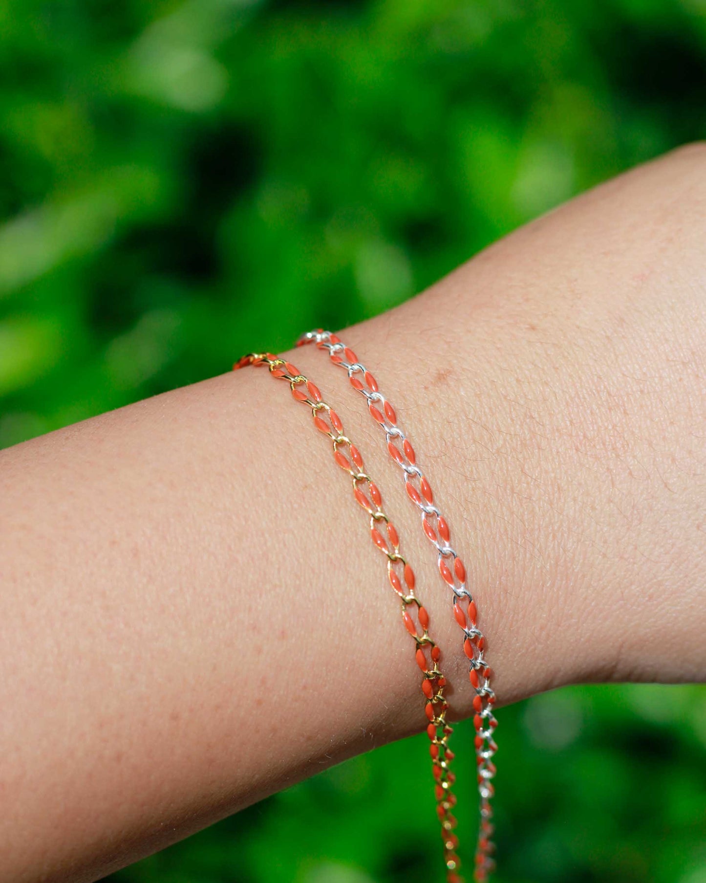 Burnt Orange Enamel Chain, SP125