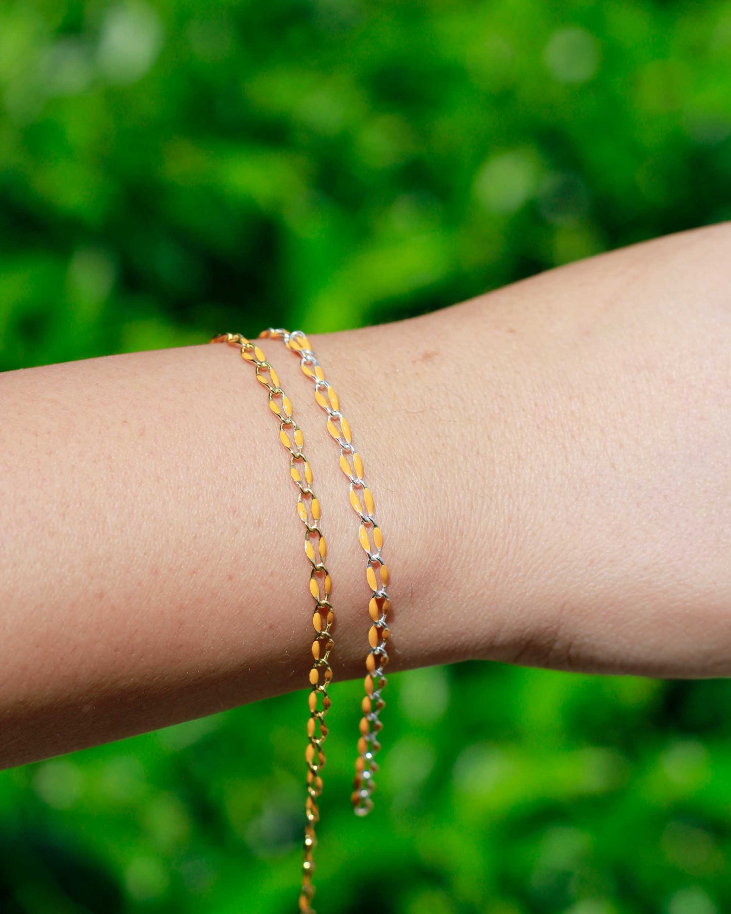 Mustard Yellow Enamel Chain, GP126