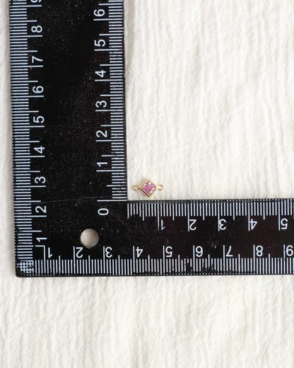 4mm CZ Diamond Shaped Birthstone Connector, CN308
