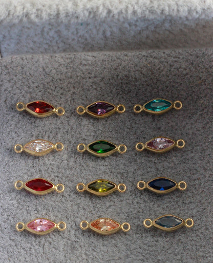 3mm CZ Marquise Birthstone Connector, CN306