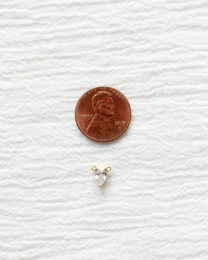 White CZ Teardrop Necklace Connector, CN230