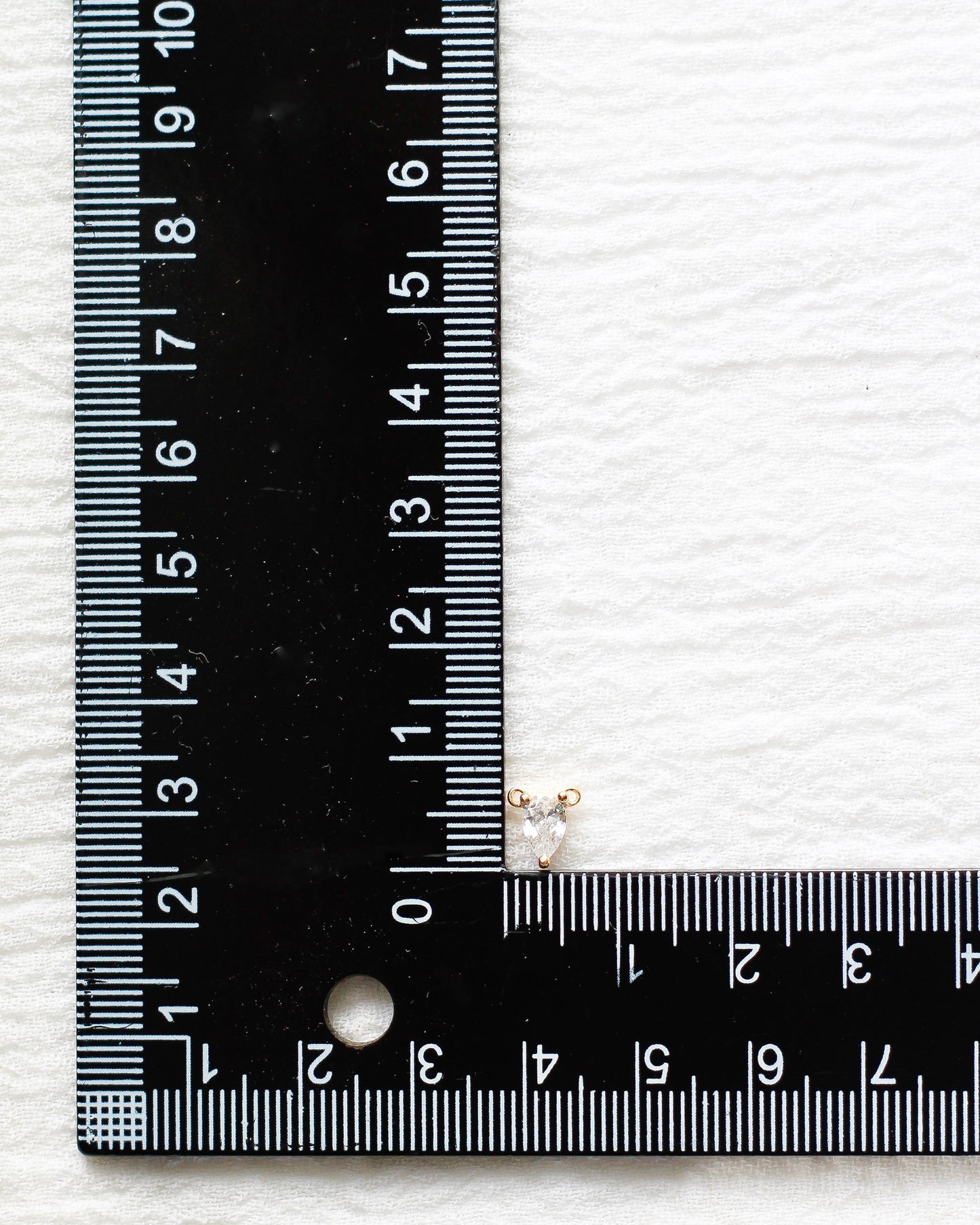 White CZ Teardrop Necklace Connector, CN230