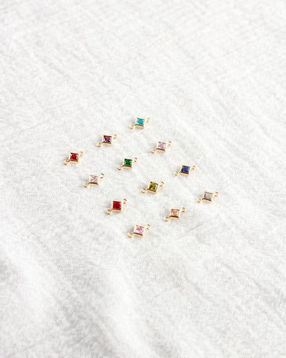 3mm CZ Diamond Shaped Birthstone Connector, CN305