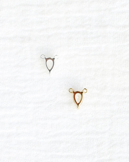 White CZ Teardrop Necklace Connector, CN230
