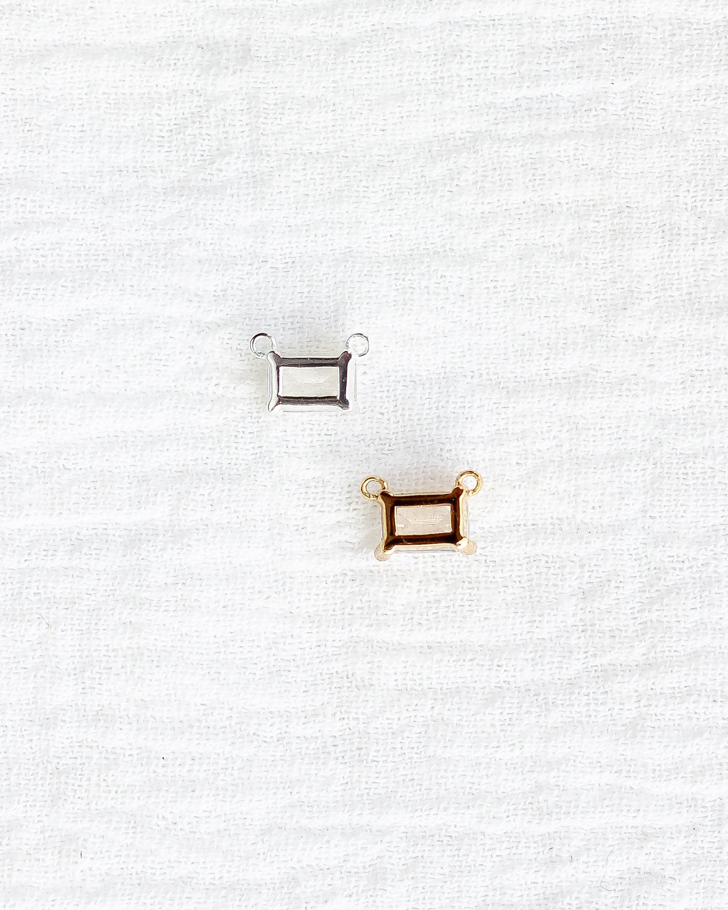 White CZ Emerald Connector, CN229