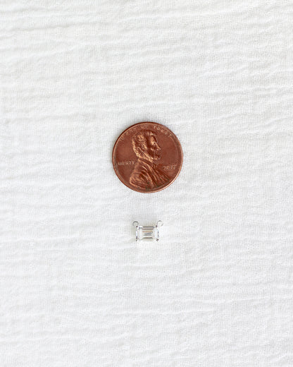 White CZ Emerald Connector, CN229