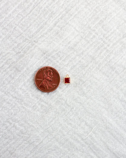 4mm Square Birthstone Charms, CH252