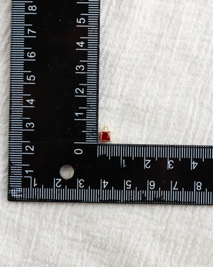 4mm Square Birthstone Charms, CH252