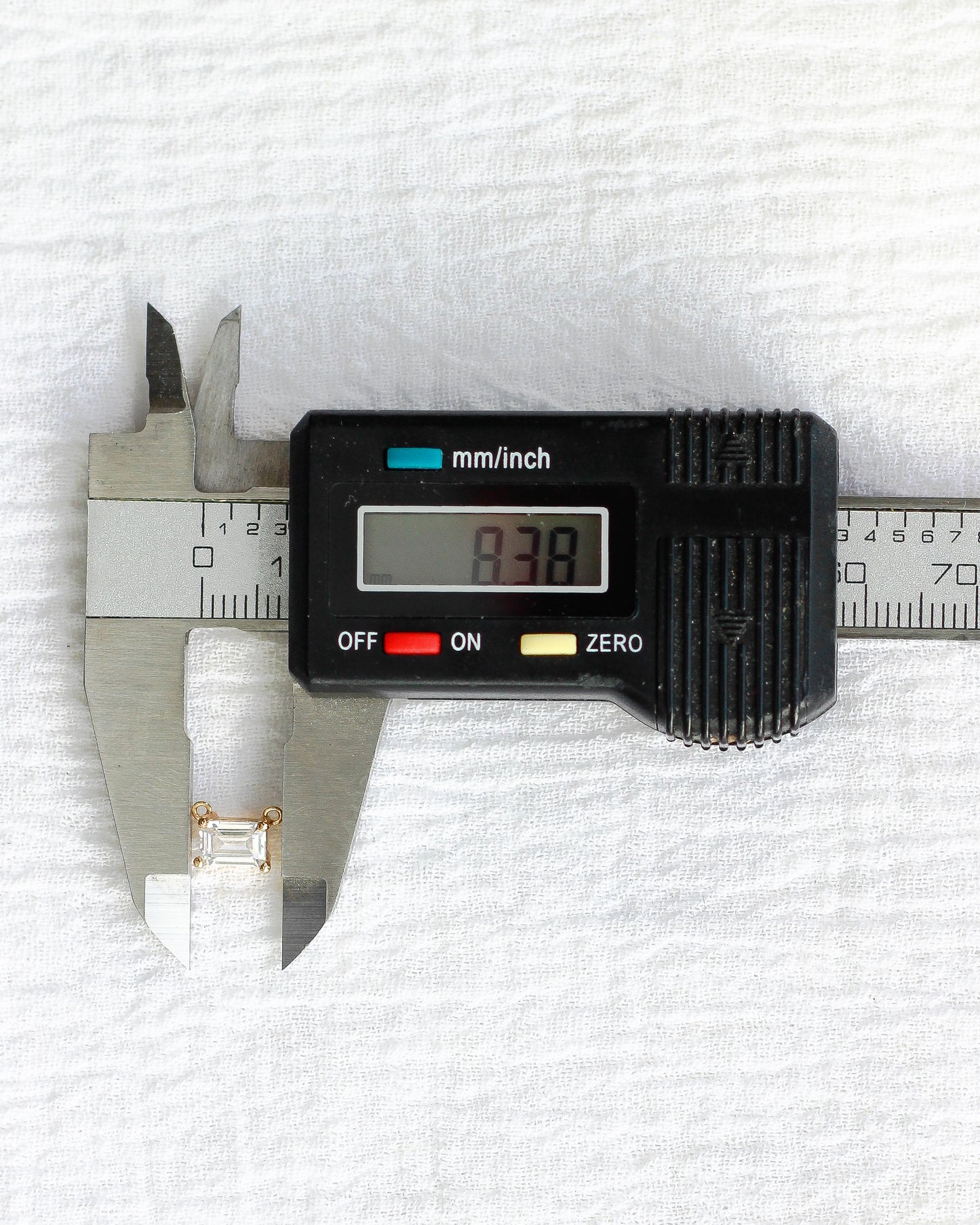 White CZ Emerald Connector, CN229