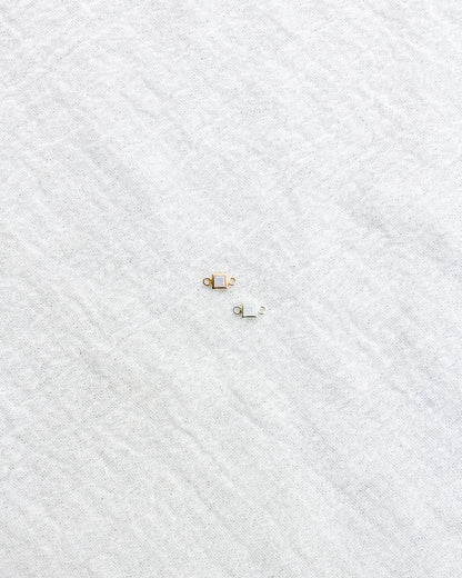 3mm White Opal Square Shaped Connector, CN309