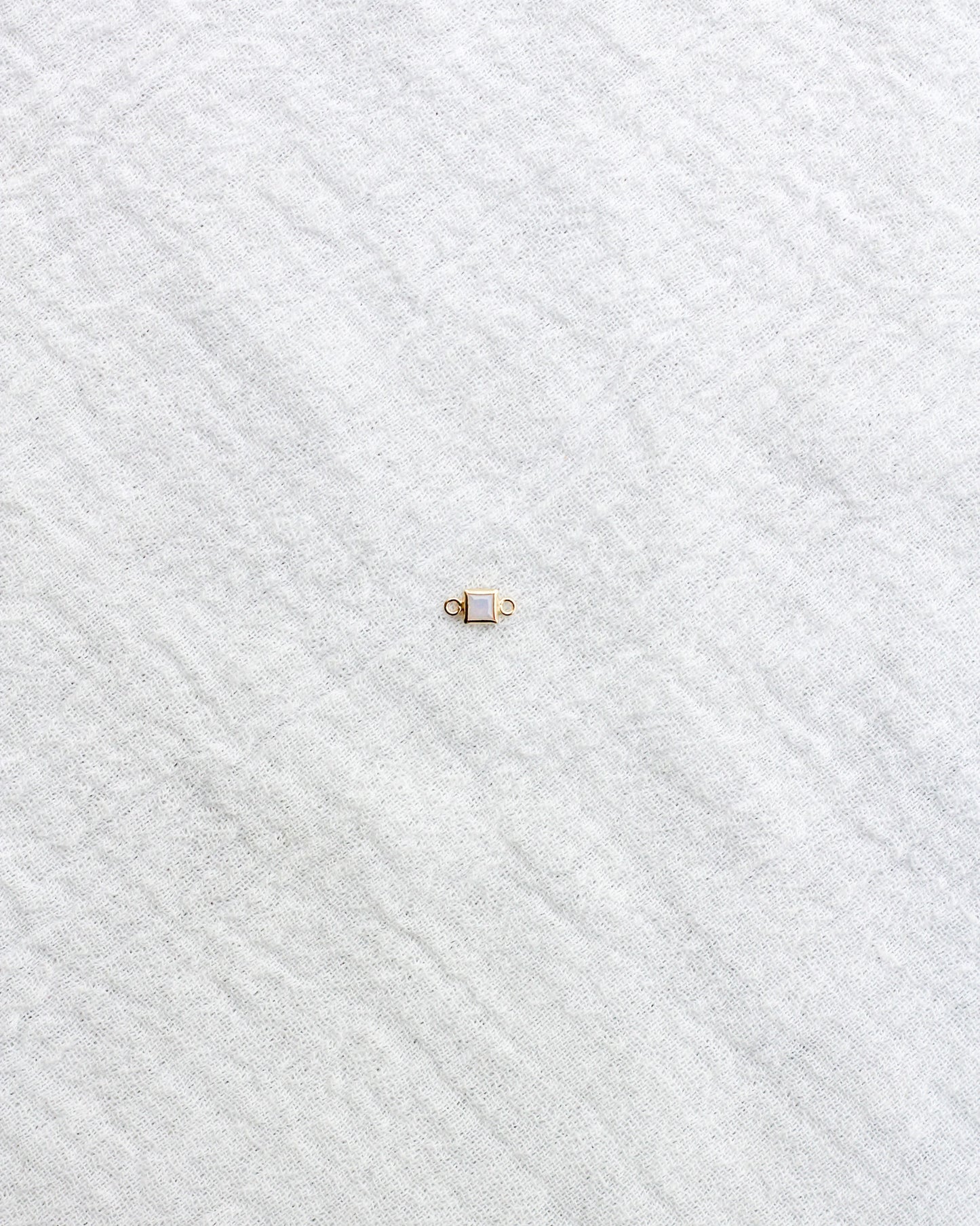 3mm White Opal Square Shaped Connector, CN309