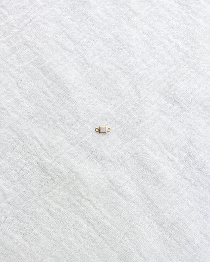 3mm White Opal Square Shaped Connector, CN309