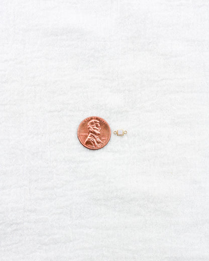 3mm White Opal Square Shaped Connector, CN309