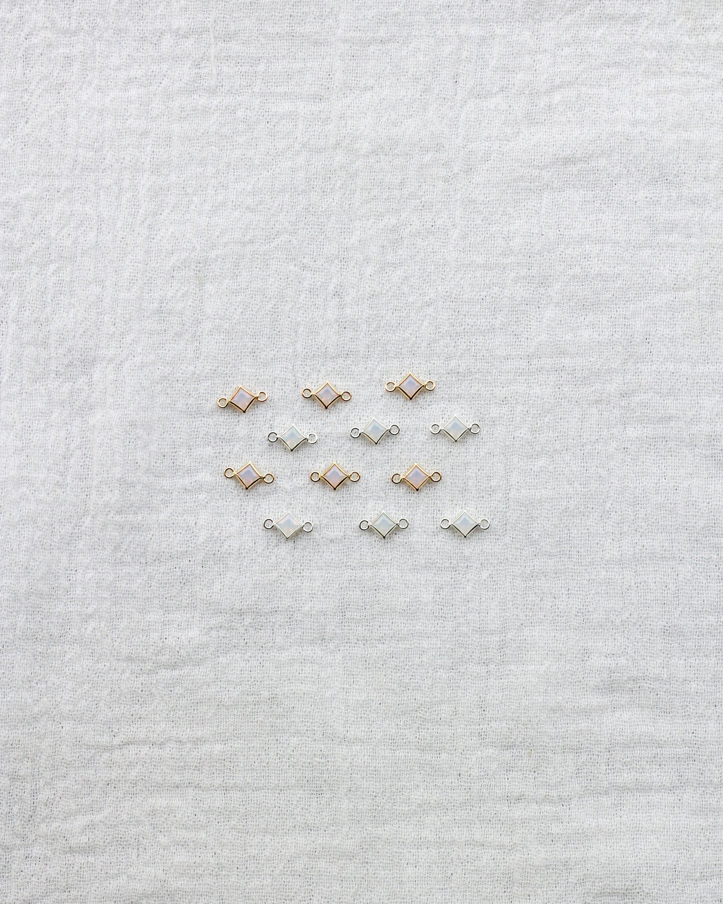 3mm White Opal Diamond Shaped Connector, CN313