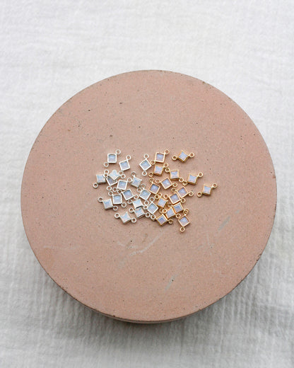 3mm White Opal Diamond Shaped Connector, CN313
