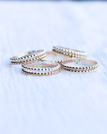 Double Beaded Band Ring, R33