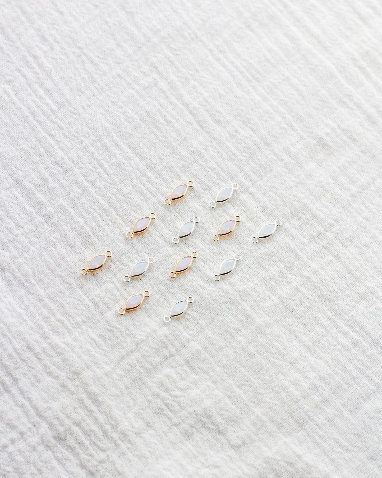 White Opal Marquise Bezel Connector, CN317