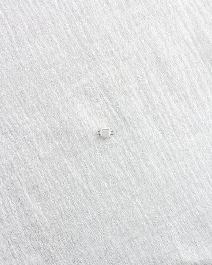 4mm White Opal Square Connector, CN321