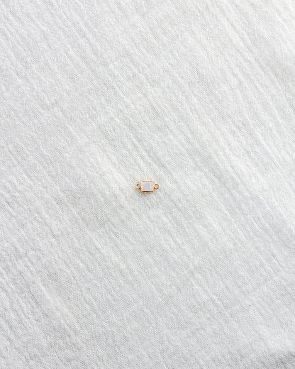 4mm White Opal Square Connector, CN321
