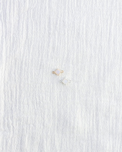 4mm White Opal Diamond Shaped Connector, CN325