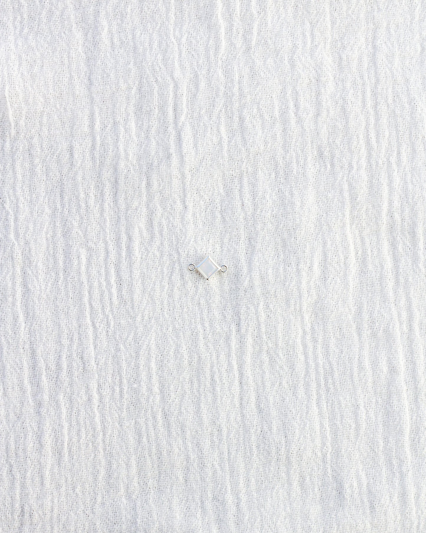 4mm White Opal Diamond Shaped Connector, CN325