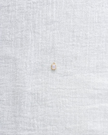 4mm White Opal Square Charm, CH254