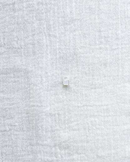 4mm White Opal Square Charm, CH254