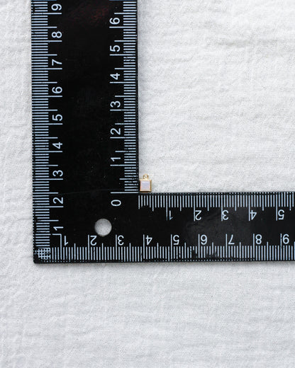 4mm White Opal Square Charm, CH254