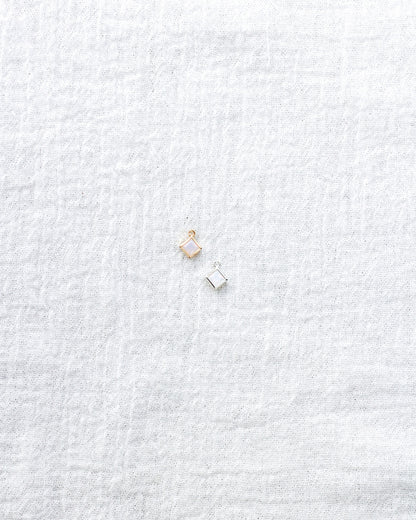 4mm White Opal Diamond Shaped Charm, CH255