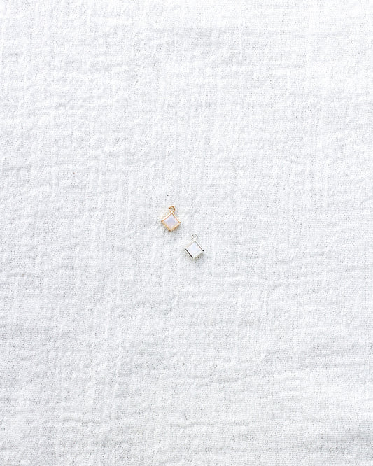 4mm White Opal Diamond Shaped Charm, CH255