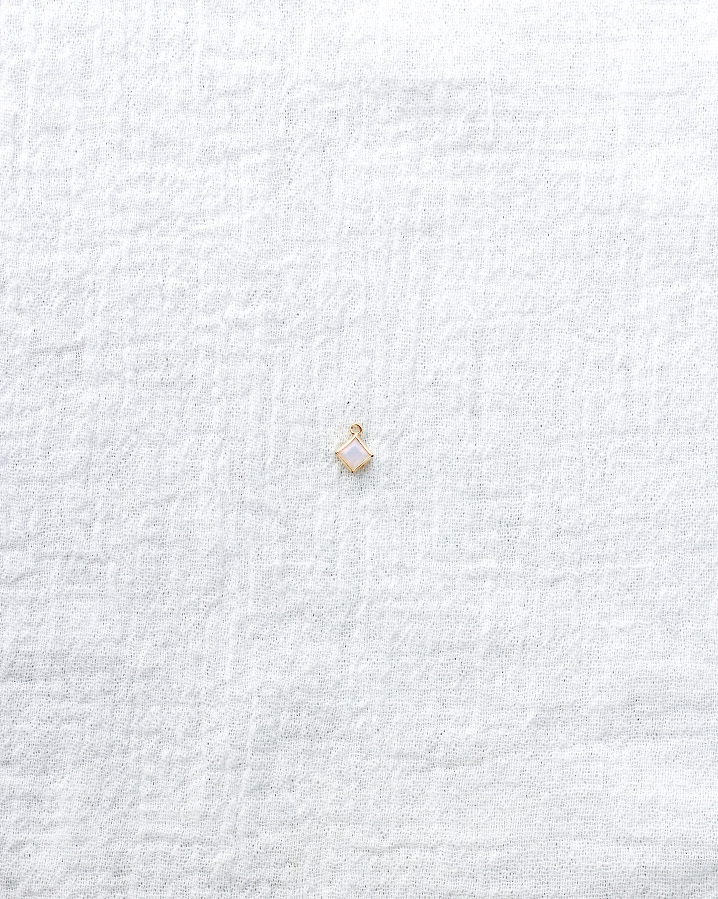4mm White Opal Diamond Shaped Charm, CH255