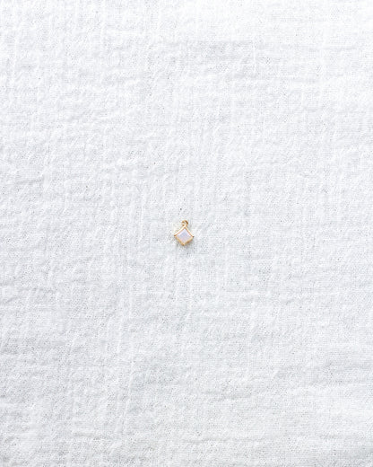 4mm White Opal Diamond Shaped Charm, CH255