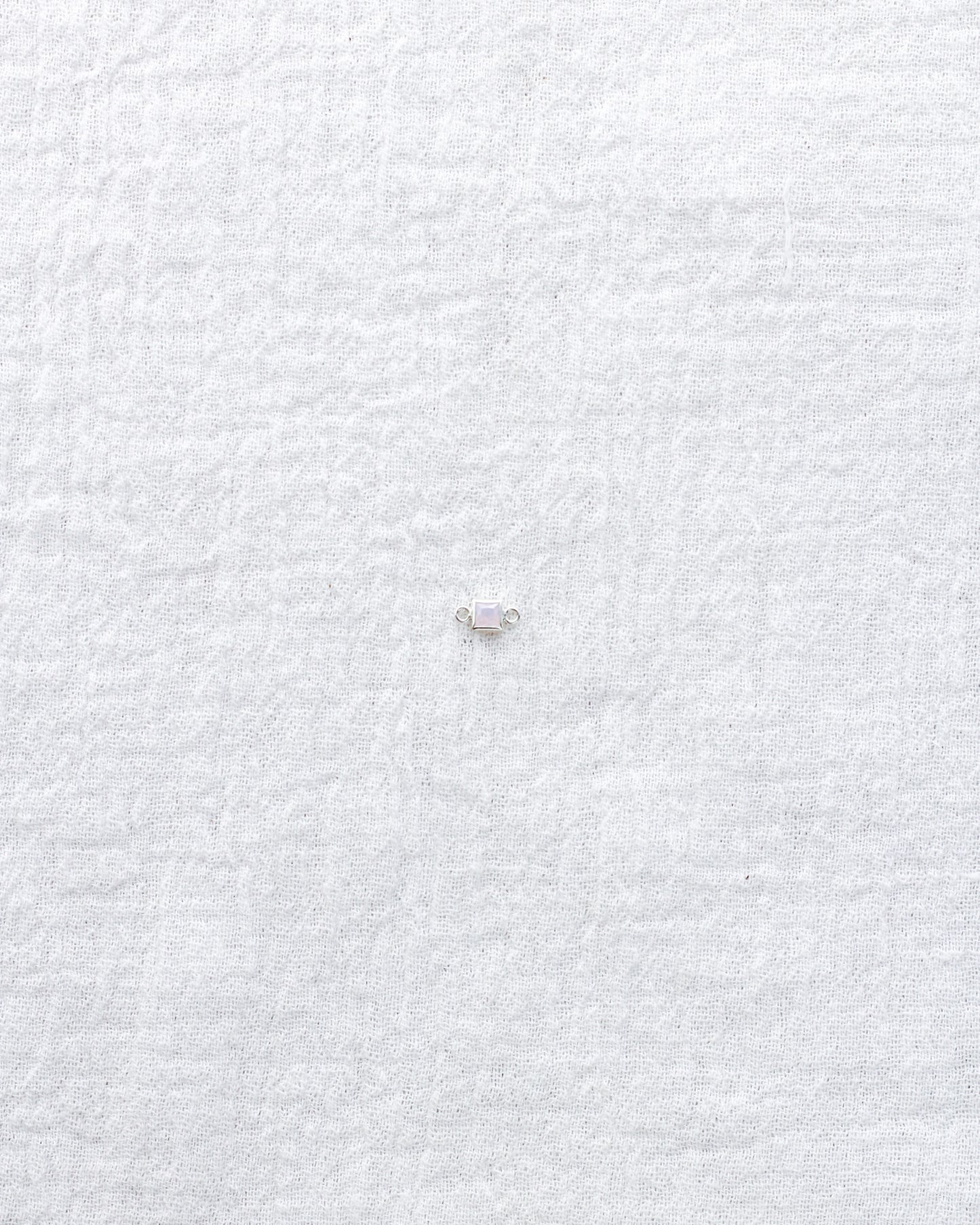 3mm Pink Opal Square Shaped Connector, CN310