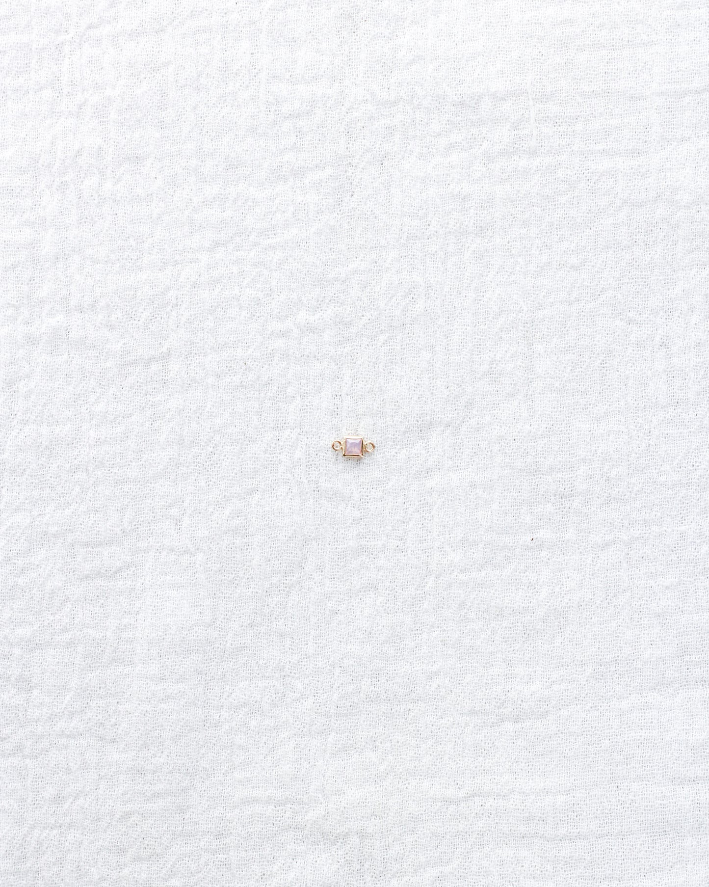 3mm Pink Opal Square Shaped Connector, CN310