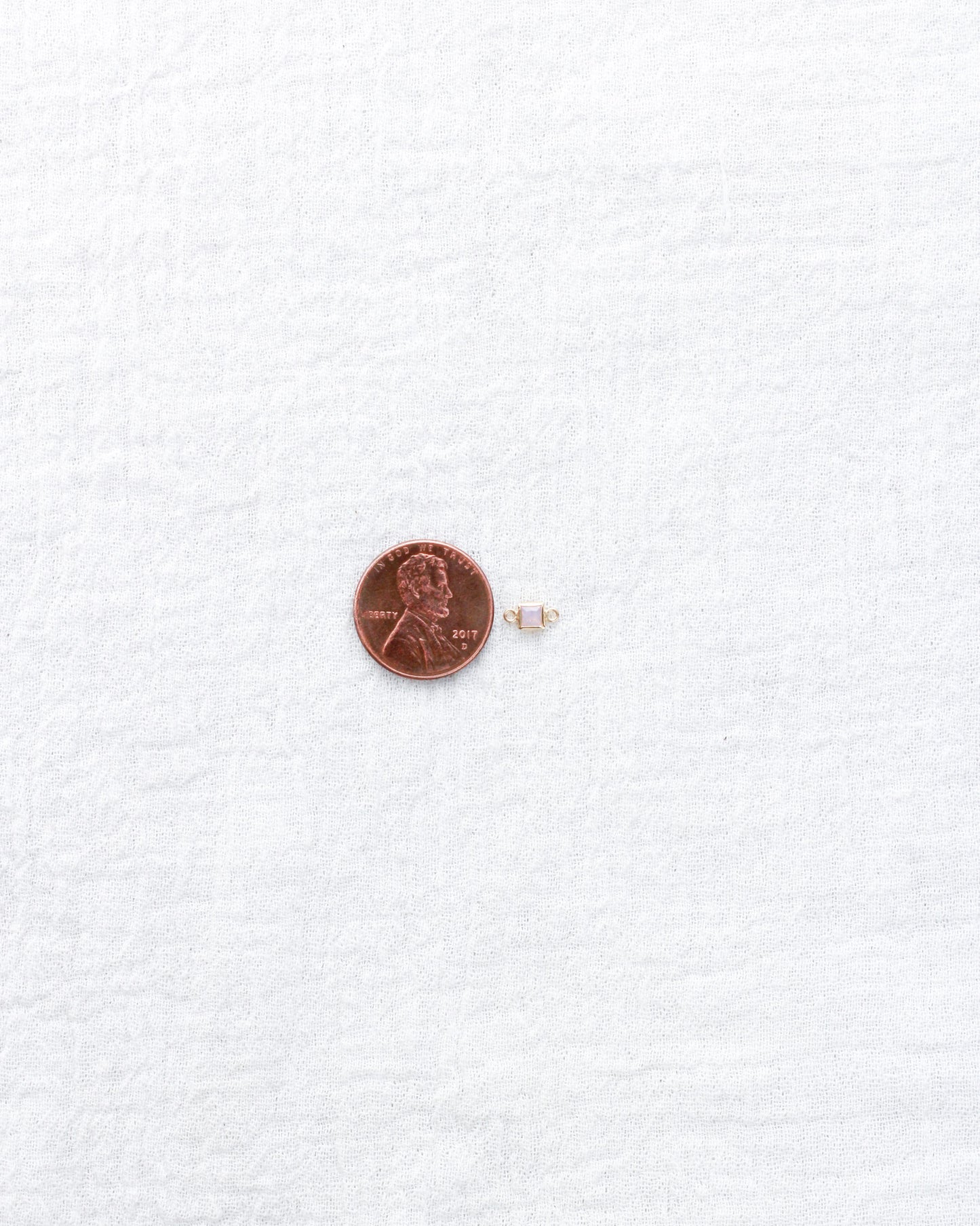 3mm Pink Opal Square Shaped Connector, CN310