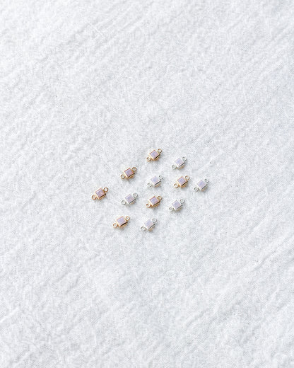3mm Pink Opal Square Shaped Connector, CN310