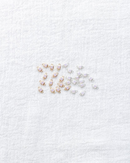 3mm Pink Opal Square Shaped Connector, CN310