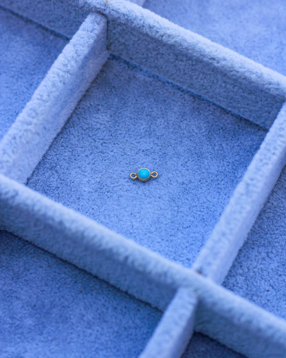 3mm Gold Turquoise Connector, CN273