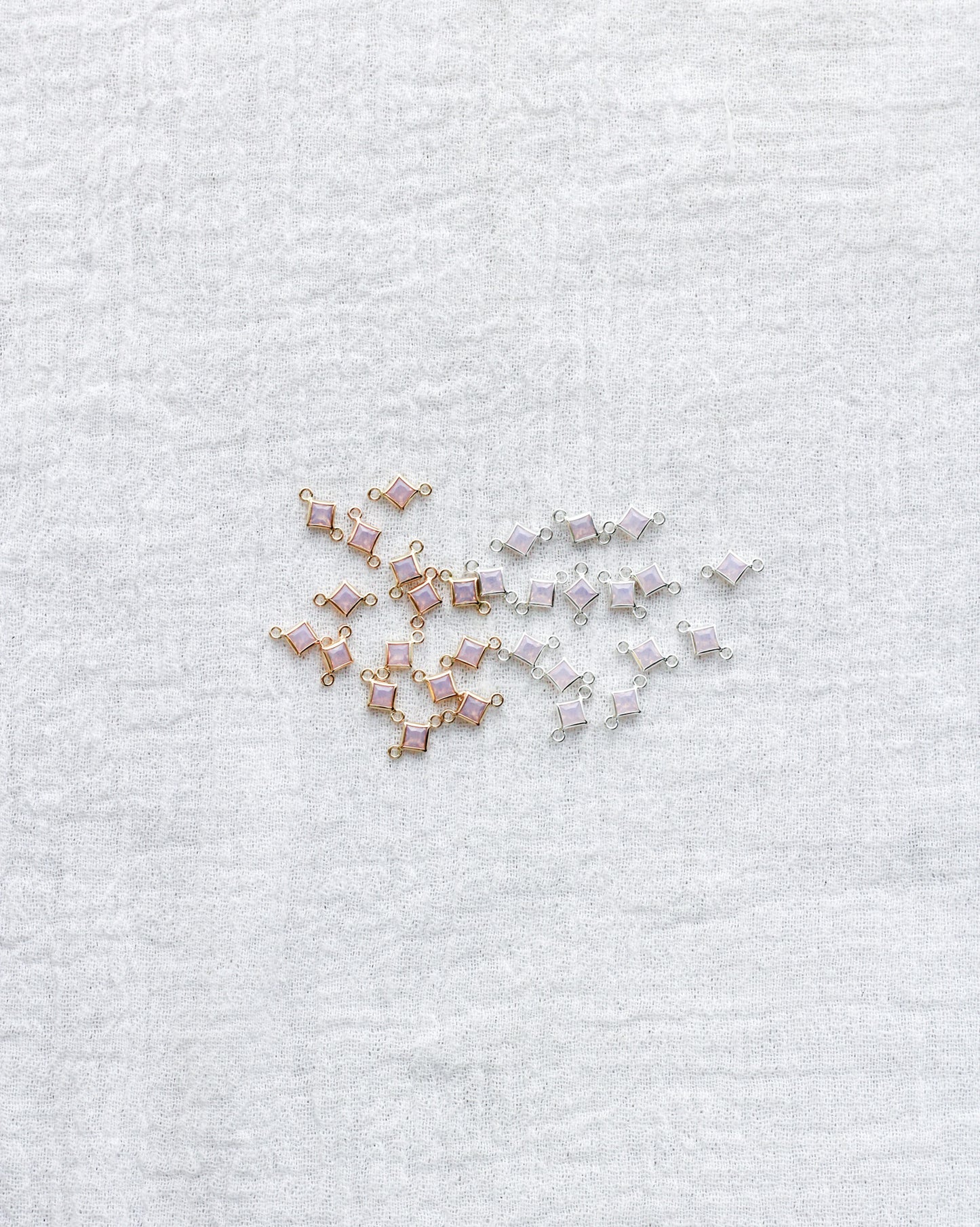3mm Pink Opal Diamond Shaped Connector, CN314