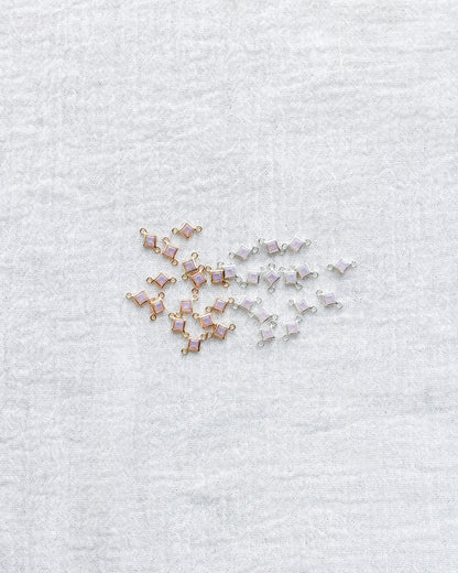 3mm Pink Opal Diamond Shaped Connector, CN314