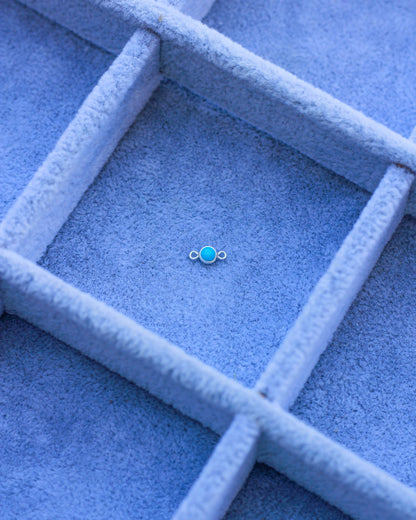 3mm Sterling Silver Turquoise Connector, CN274